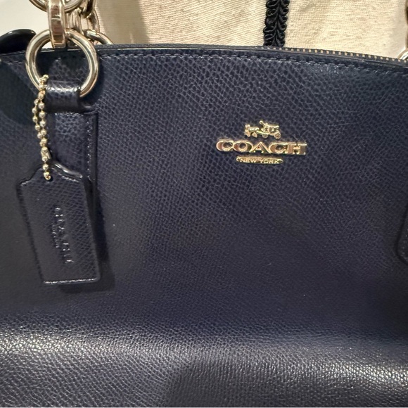 COACH Christie Carryall Satchel Crossgrain Leather Deep Navy Blue F36637 - Picture 14 of 14